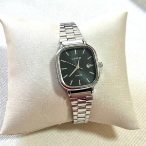 RELOGIO CASIO FEM PRATA F PRETO QUAD PONT PR