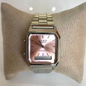 RELOGIO CASIO QUARTZ PRATA F ROSE QUAD