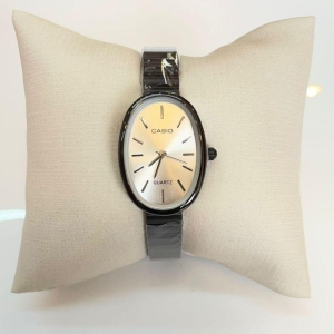 RELOGIO CASIO PRETO F BRANCO OVAL