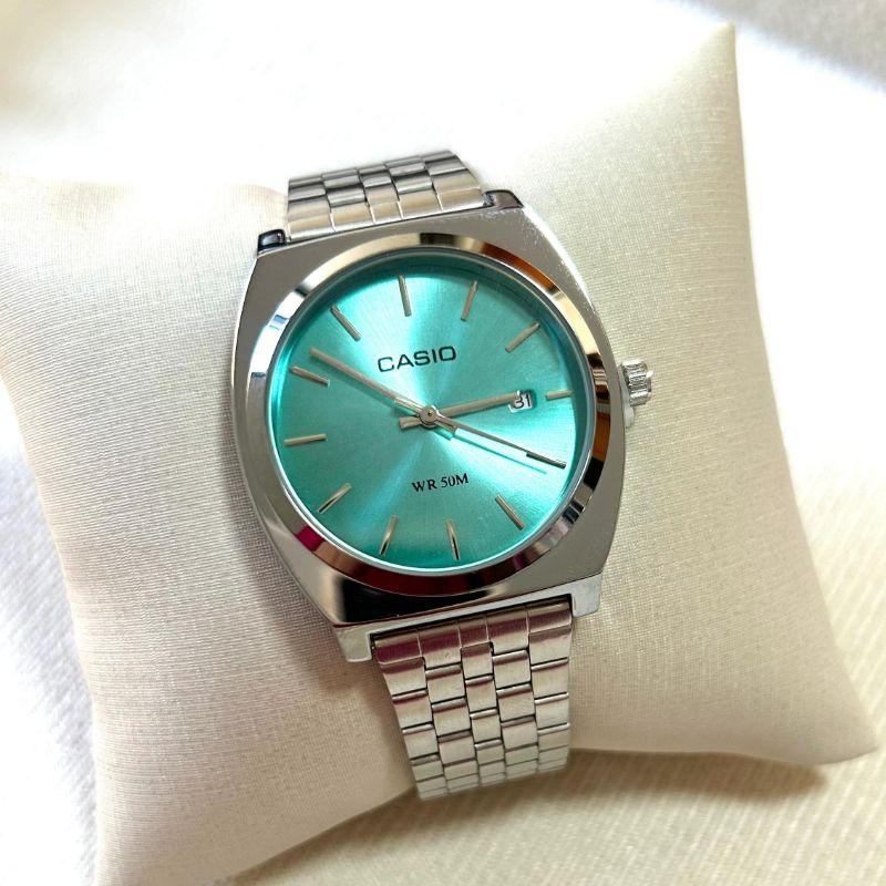 RELOGIO CASIO FEM PRATA F VERDE RED G