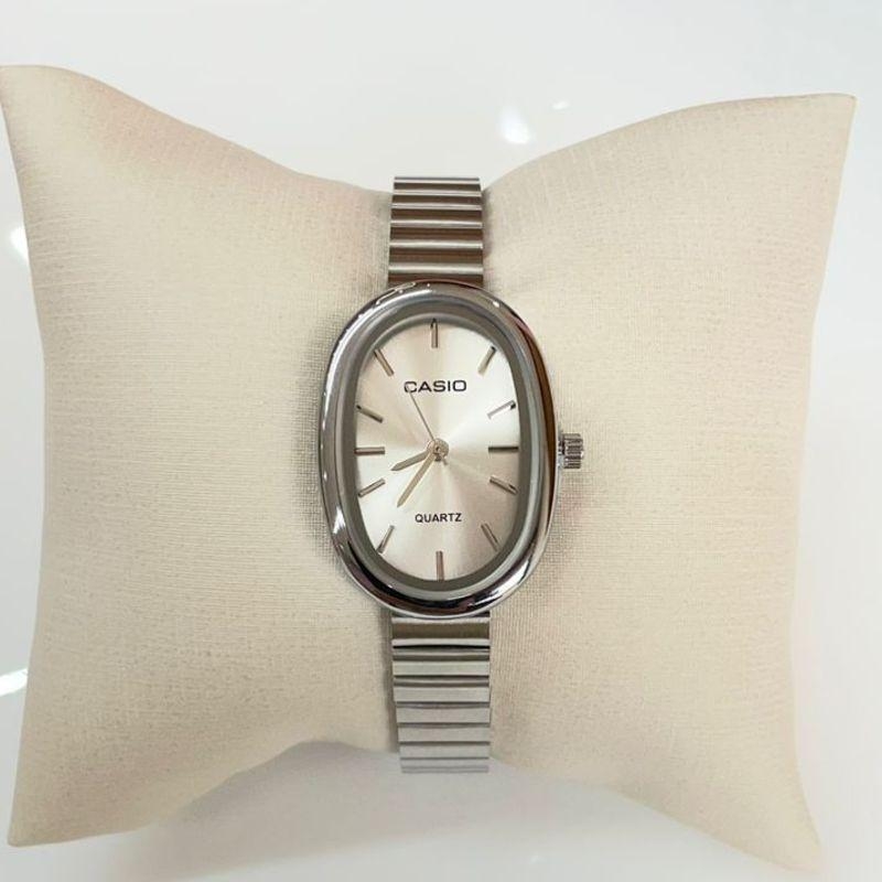 RELOGIO CASIO PRATA F PRATA OVAL