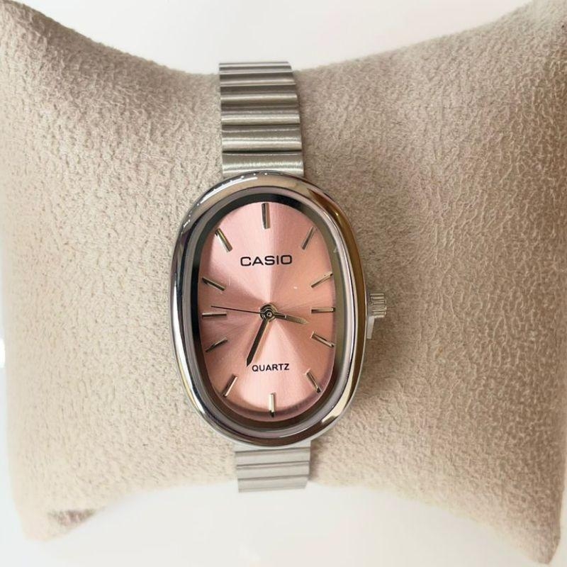 RELOGIO CASIO PRATA F ROSE OVAL