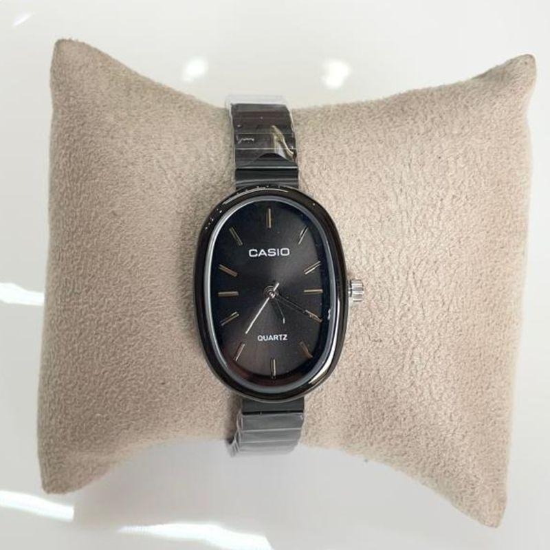 RELOGIO CASIO PRETO F PRETO OVAL