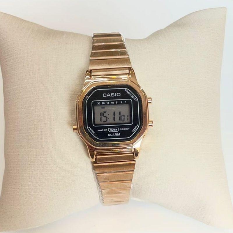RELOGIO MINI CASIO ROSE F PRETO