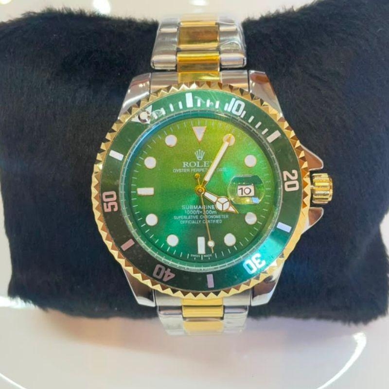 RELOGIO MASC ROL DUO BANHO F VERDE