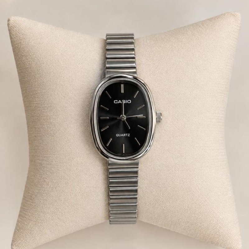RELOGIO CASIO PRA F PRETO OVAL
