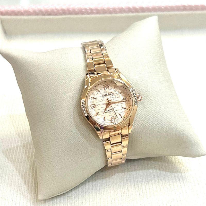 RELOGIO MILAQI STRASS LAT ROSE F ROSE RED