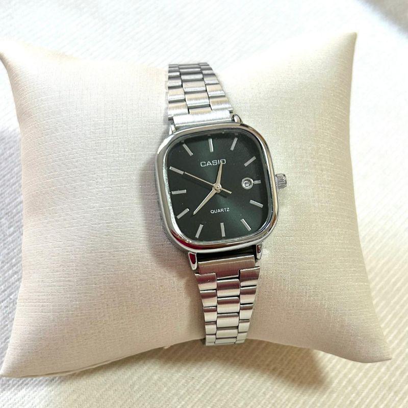 RELOGIO CASIO FEM PRATA F PRETO QUAD PONT PR