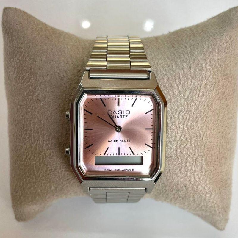RELOGIO CASIO QUARTZ PRATA F ROSE QUAD