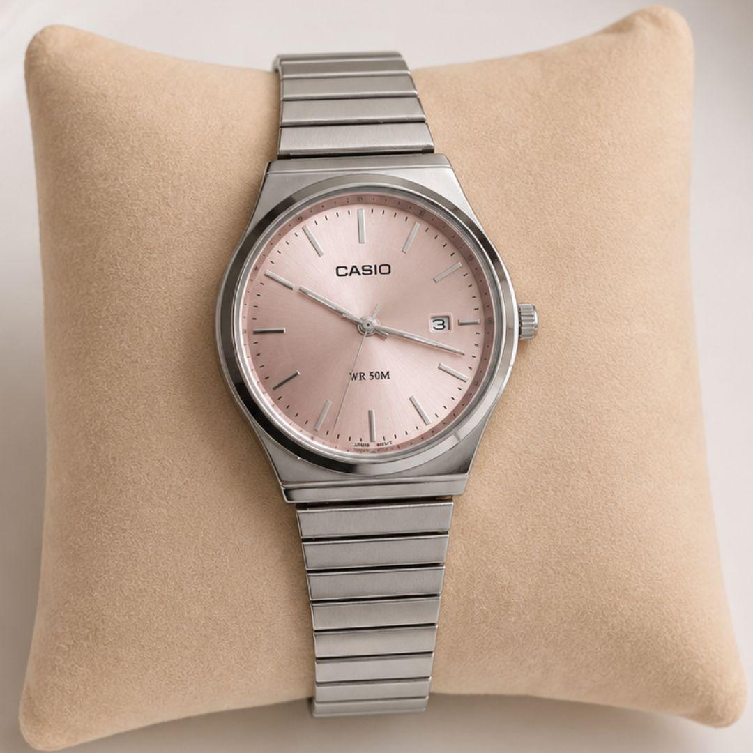 RELOGIO CASIO FEM PRATA F ROSE RED
