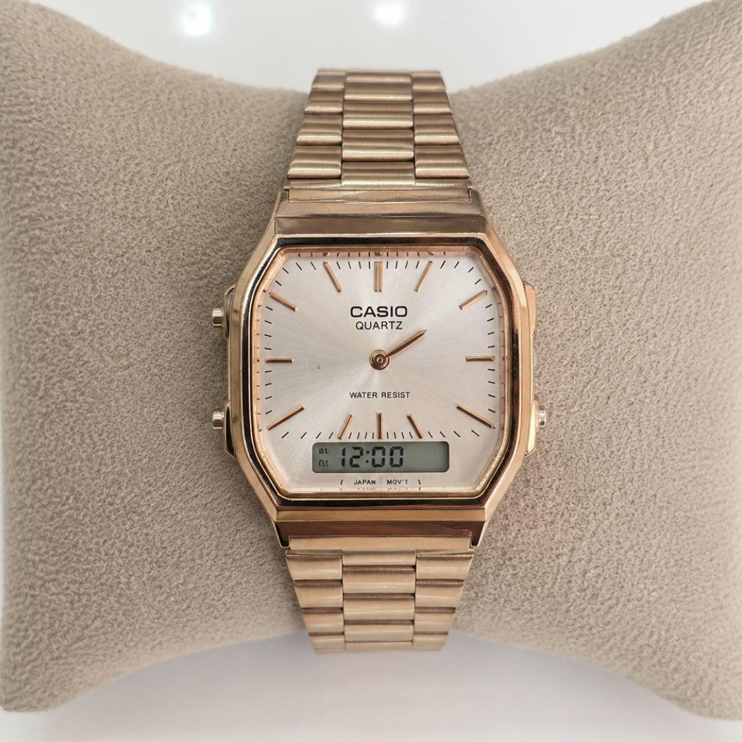 RELOGIO CASIO RETANG ROSE F RS VISOR DIGITAL